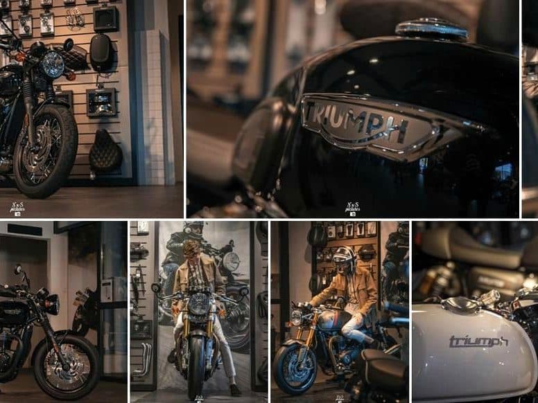 Motos café racer photographiées en atelier